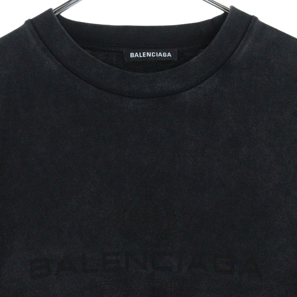 BALENCIAGA(バレンシアガ) PARISロゴプリント 半袖Tシャツ カットソー 594579 ブラック