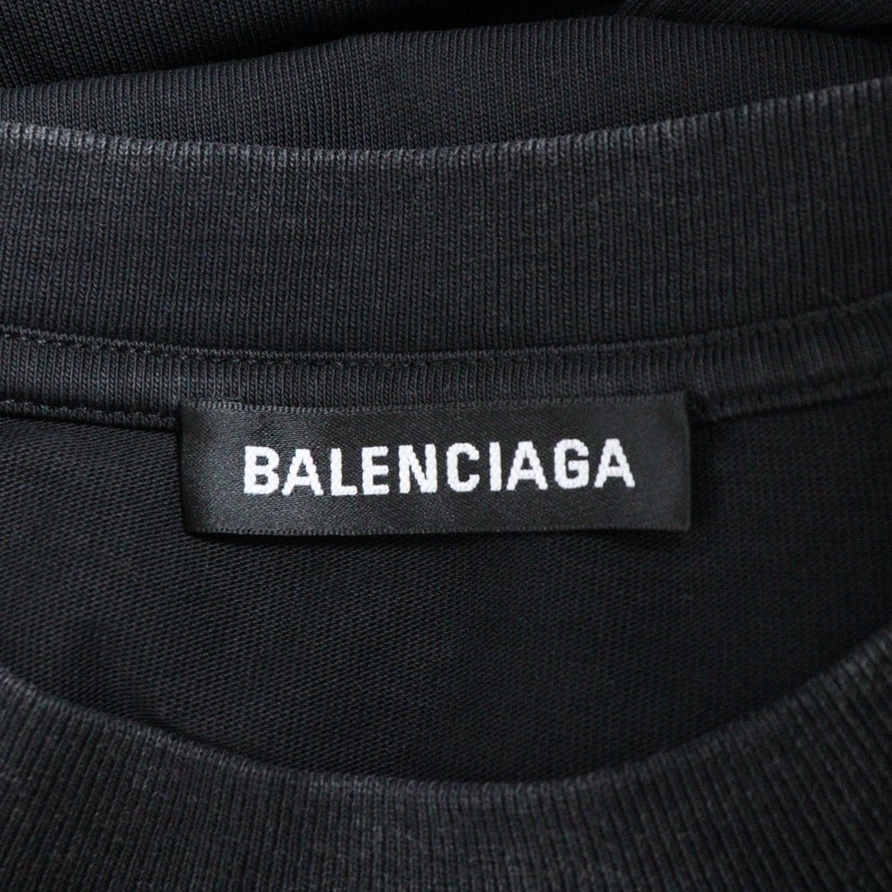 BALENCIAGA(バレンシアガ) PARISロゴプリント 半袖Tシャツ カットソー 594579 ブラック