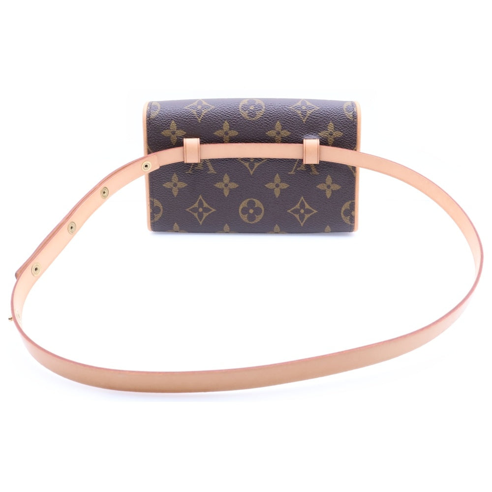 LOUIS VUITTON(ルイヴィトン) ポシェットフロランティーヌ モノグラム PVC レザー ウエストポーチ ベルト ボディバッグ ゴールド金具 ブラウン M51855