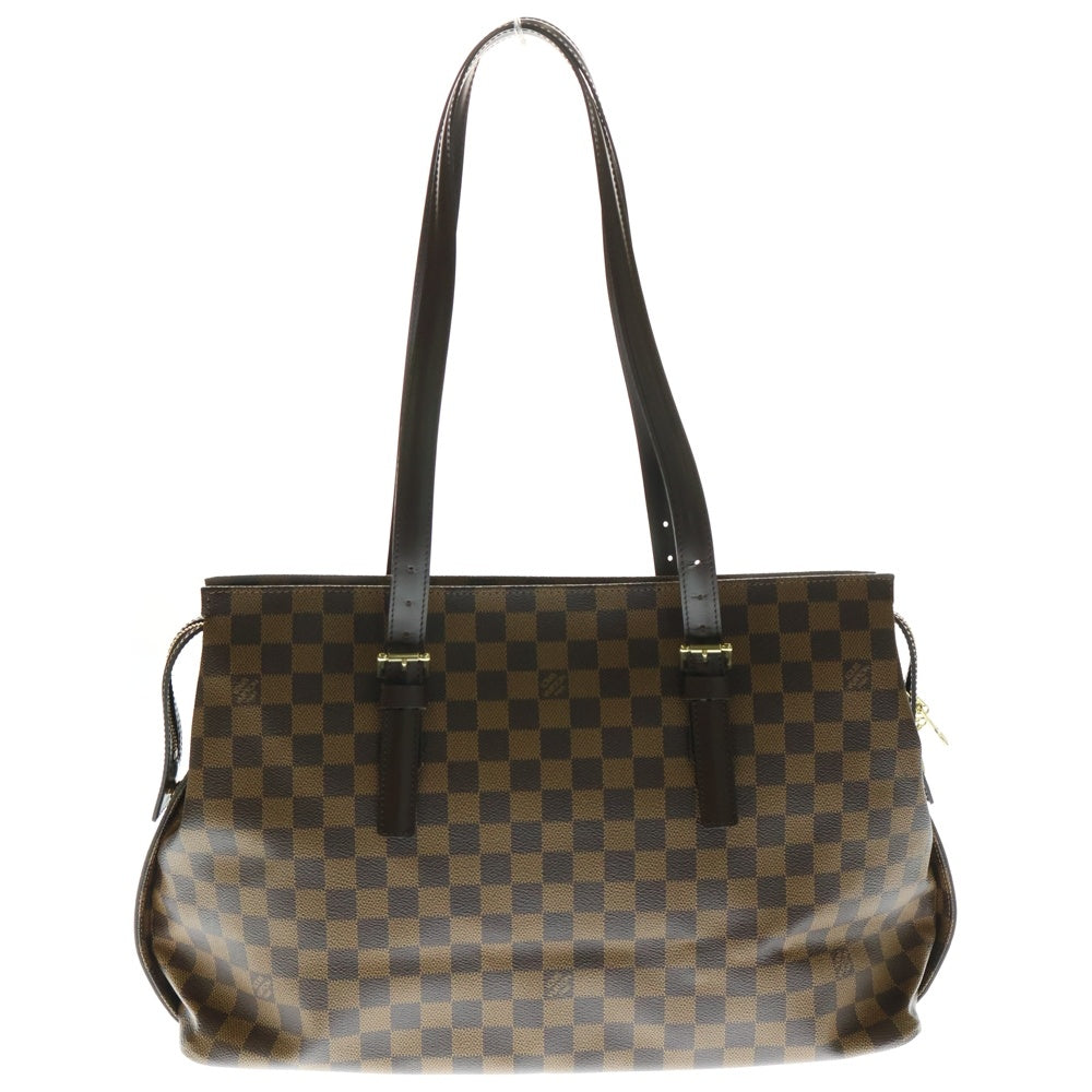 LOUIS VUITTON(ルイヴィトン) チェルシー ダミエ PVC レザー ショルダー トートバッグ ゴールド金具 ブラウン N51119