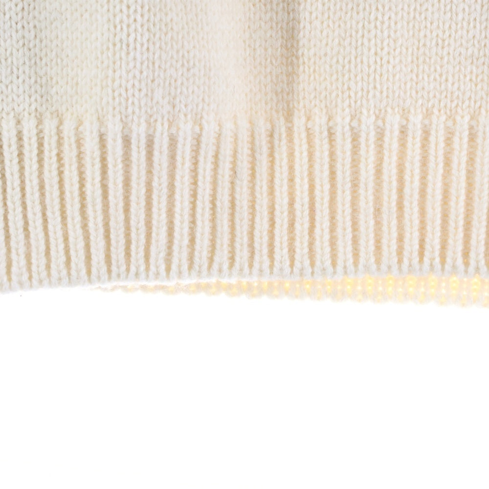 CELINE(セリーヌ) 21AW オーバーサイズ シェットランド ウール クルーネック プルオーバー 長袖ニット セーター アイボリー/ネイビー 2A38Q107O