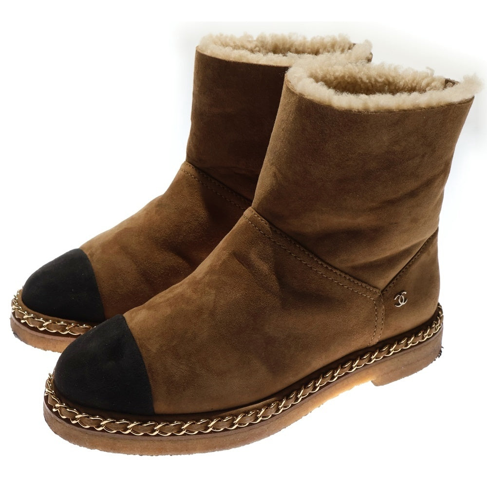 CHANEL(シャネル) ココマーク ロゴプレート スエードレザー ムートン