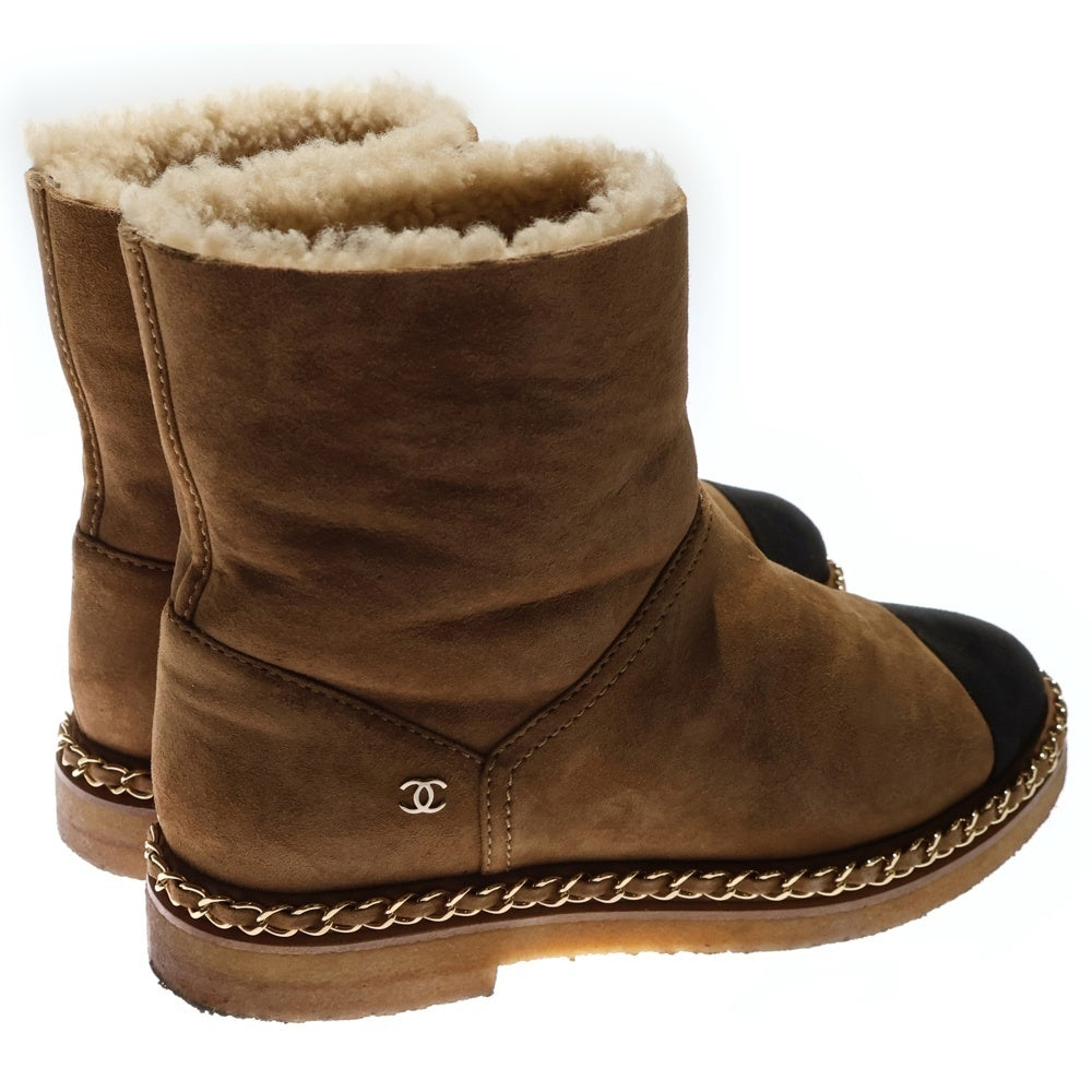 CHANEL(シャネル) ココマーク ロゴプレート スエードレザー ムートン