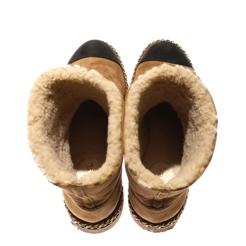 CHANEL(シャネル) ココマーク ロゴプレート スエードレザー ムートン