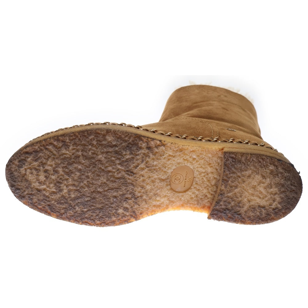 CHANEL ブーティ　ブラウン　サイドジップ スエード　ココマーク CHANEL ブーティ ブラウン サイドジップ スエード ココマーク CHANEL