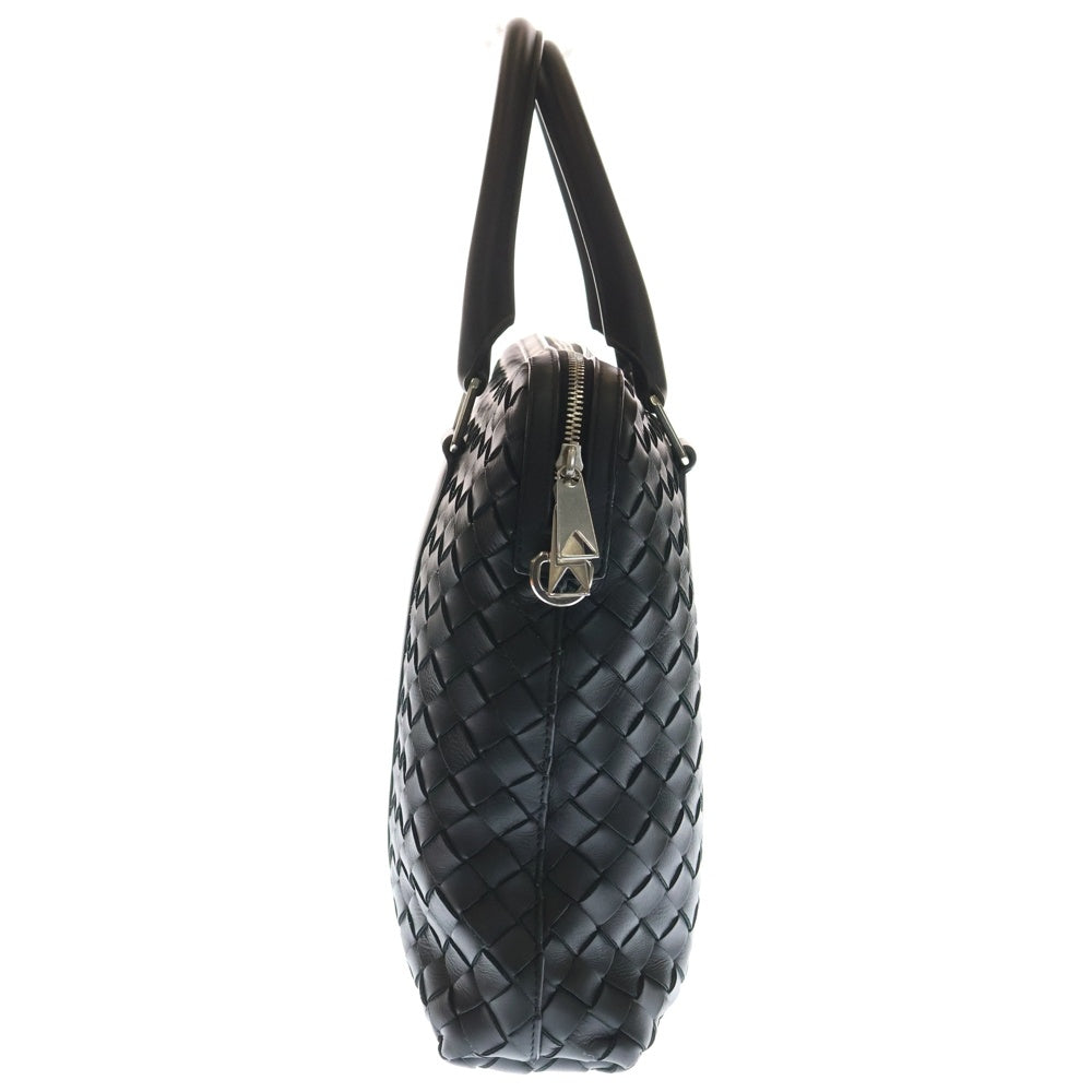 BOTTEGA VENETA(ボッテガヴェネタ) スリム イントレチャート ブリーフケース ハンドバッグ ブラック レザー シルバー金具