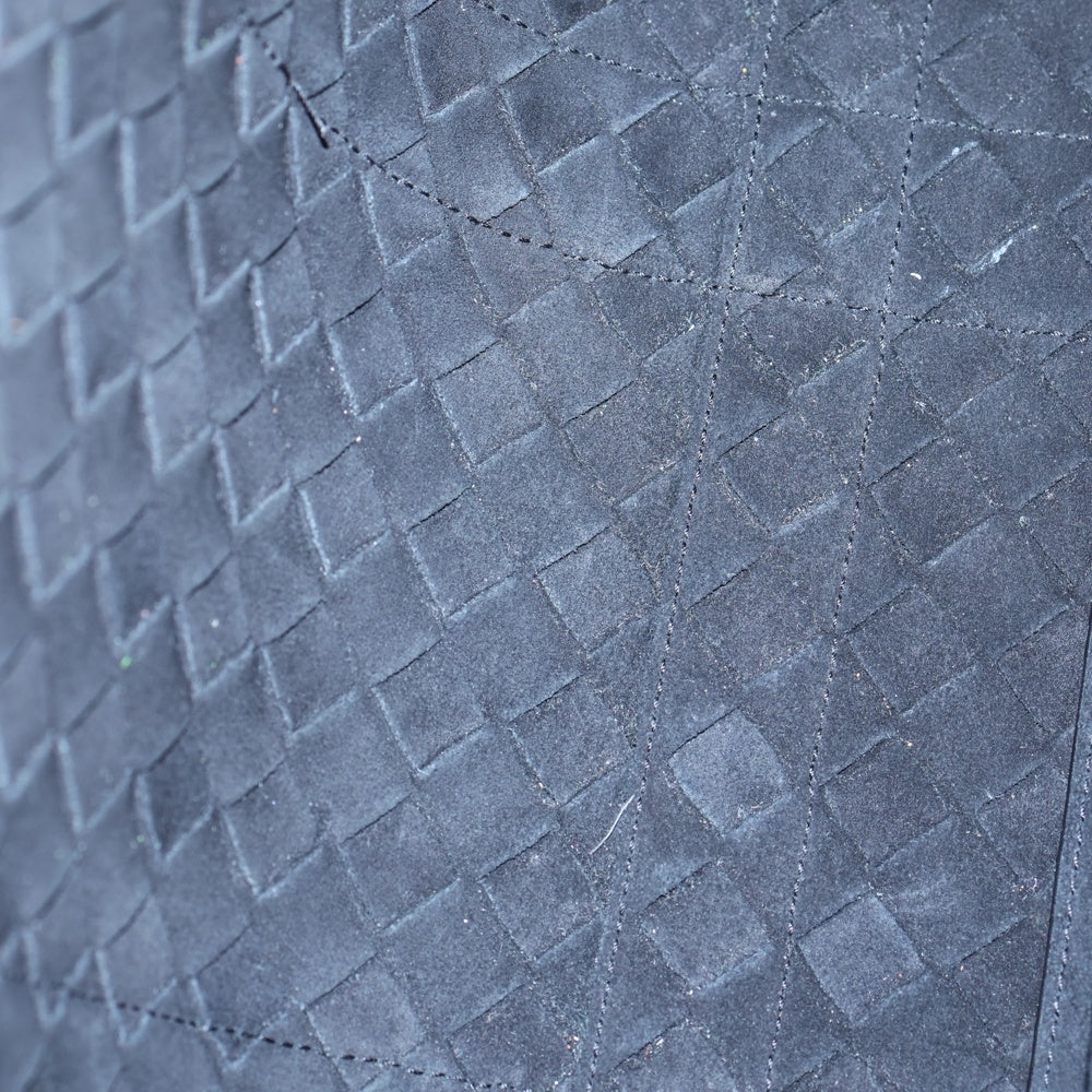 BOTTEGA VENETA(ボッテガヴェネタ) スリム イントレチャート ブリーフケース ハンドバッグ ブラック レザー シルバー金具