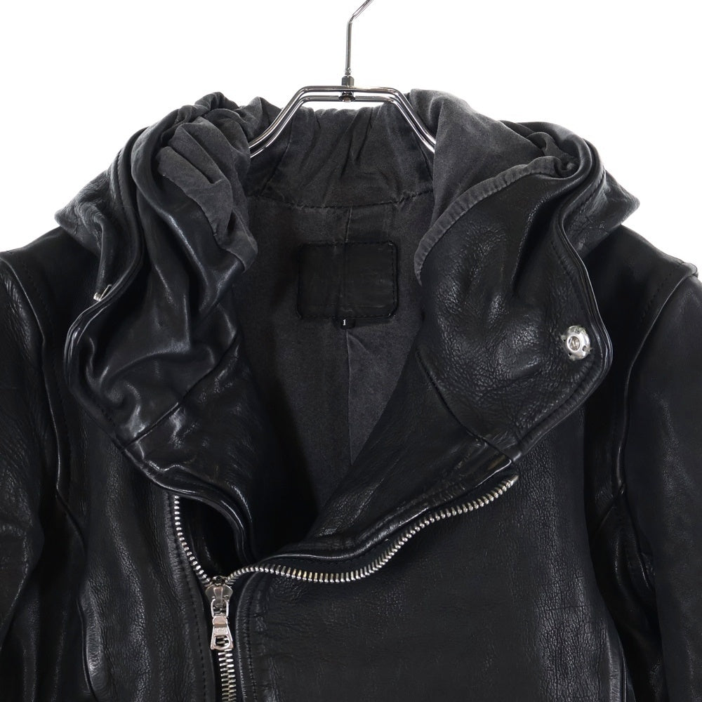 ジ*記様 イサムカタヤマバックラッシュ フード レザージャケット バングラディシ ISAMU KATAYAMA BACKLASH(イサムカタヤマバックラッシュ