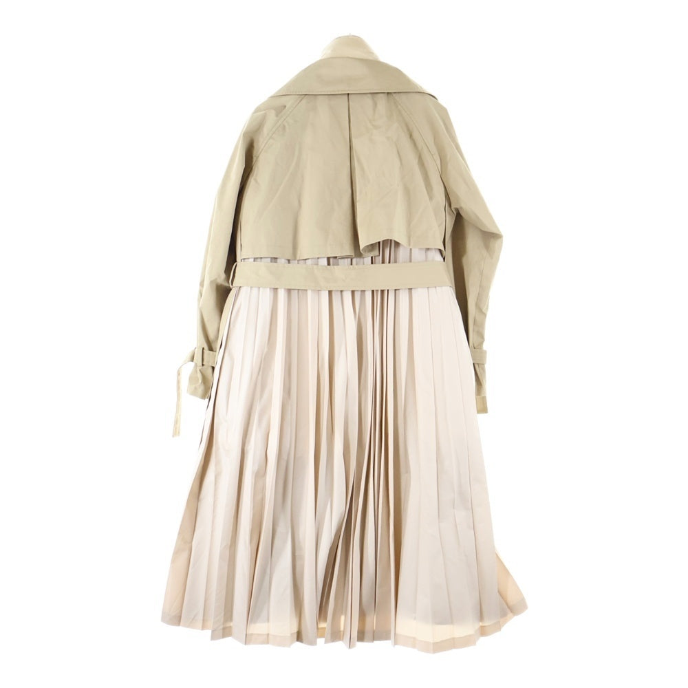 MONCLER(モンクレール) EBIHENS LONG COAT ダウンレイヤード バックプリーツ切り替え ロングトレンチコート ジャケット レディース ベージュ F20931D51980