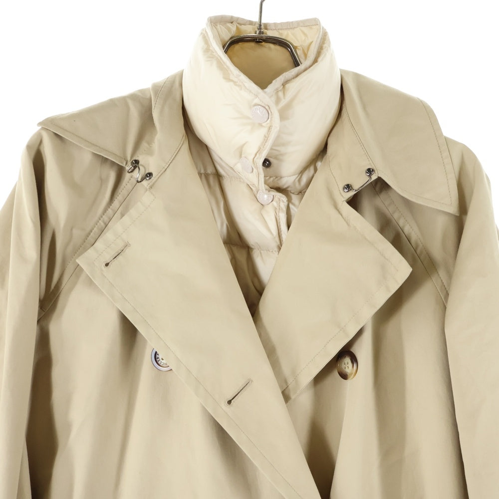 MONCLER(モンクレール) EBIHENS LONG COAT ダウンレイヤード バックプリーツ切り替え ロングトレンチコート ジャケット レディース ベージュ F20931D51980