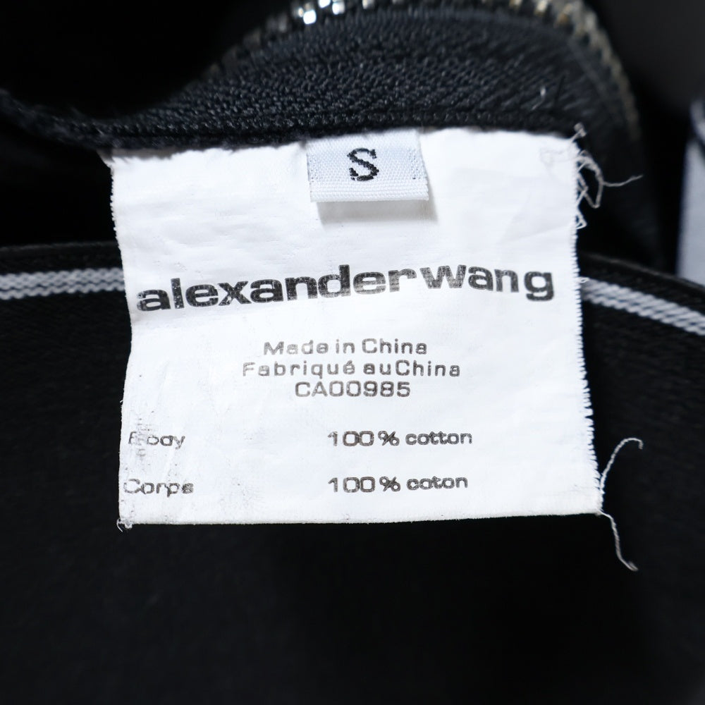 ALEXANDER WANG(アレキサンダーワン) Safari Short With Exposed Zipper And Logo Elastic ウエストロゴバンド ジップショートパンツ ブラック レディース