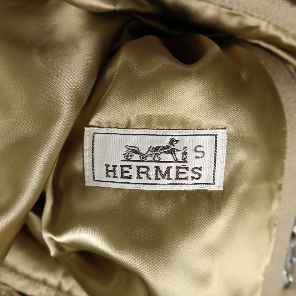 HERMES(エルメス) ジップポケット カシミヤウール Pコート ベージュ
