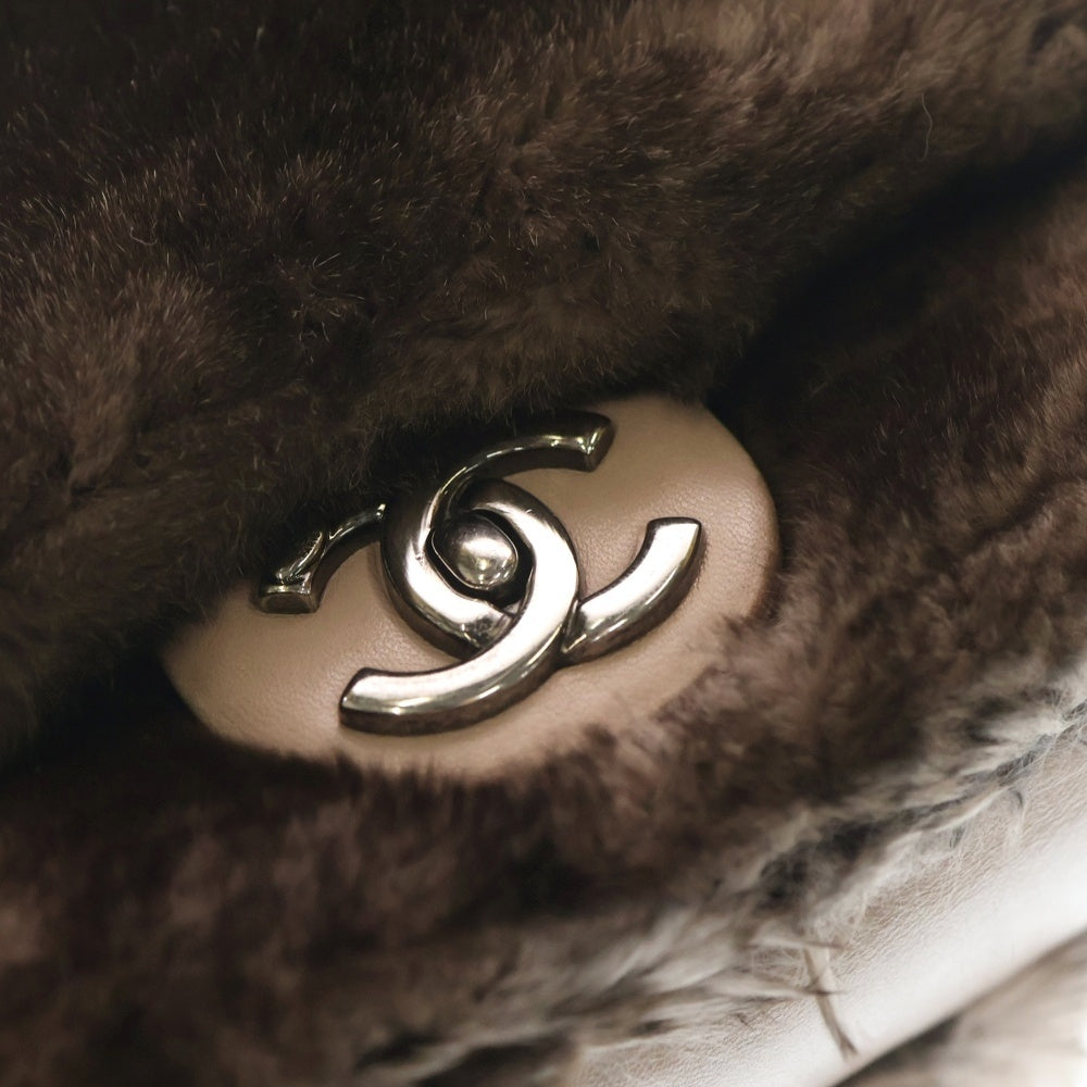 CHANEL(シャネル) マトラッセ23 Sフラップ Wチェーン 2WAYバッグ ハンドバッグ ショルダーバッグ チェーンバッグ ピンク×ブラウン ファー×ラムスキン シルバー金具 レディース