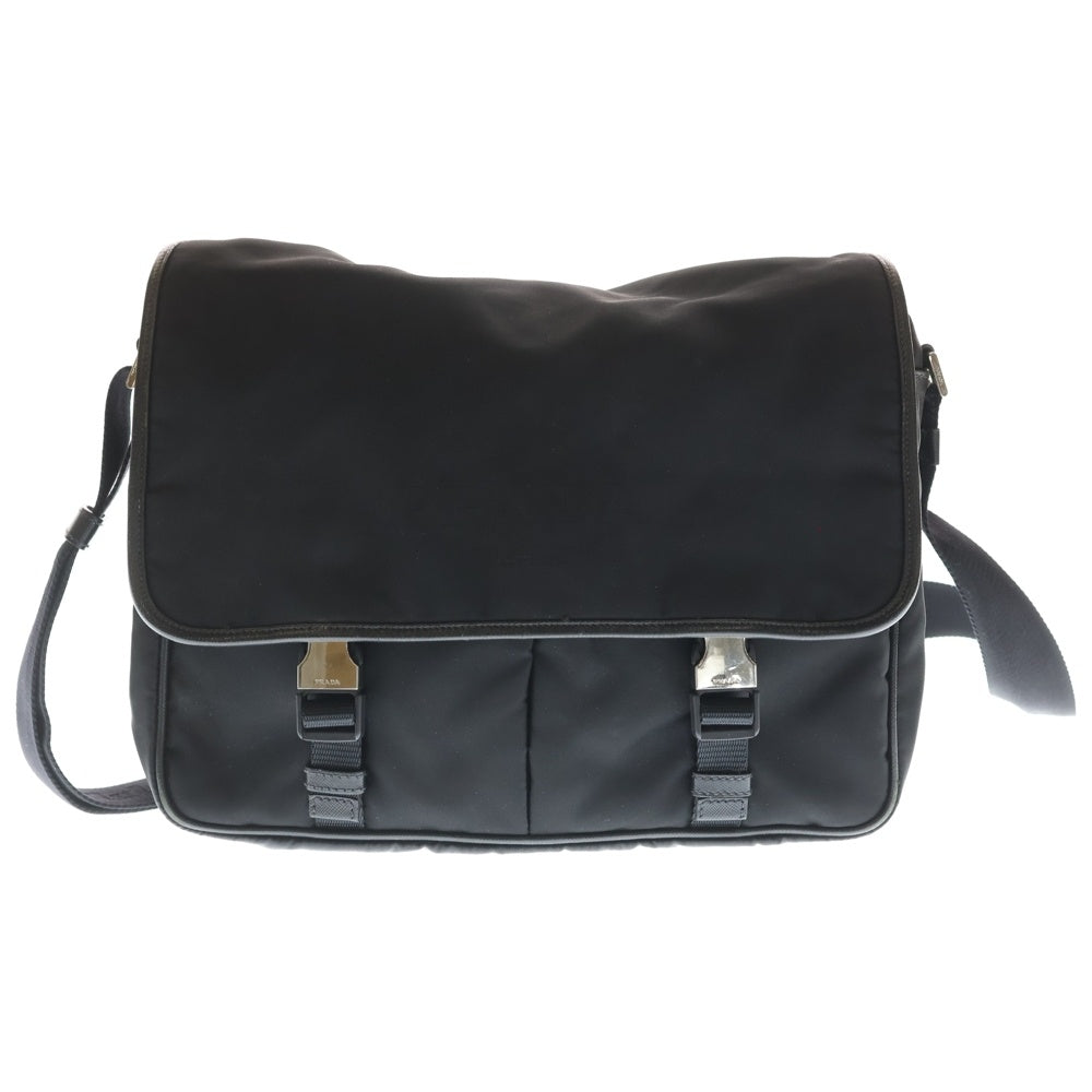 PRADA(プラダ) ロゴ ジャガード ショルダーバッグ ブラック レザー VA0768 VA0768 レディース
