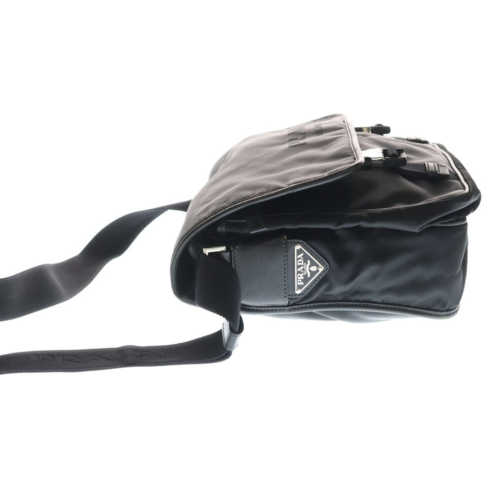 PRADA(プラダ) ロゴ ジャガード ショルダーバッグ ブラック レザー VA0768 VA0768 レディース