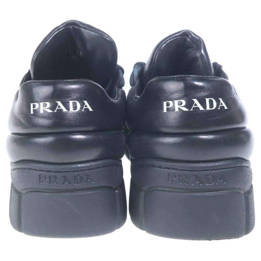 PRADA(プラダ) ダウンタウン トライアングルロゴ スニーカー ブラック レザー 靴 1E136N 1E136N
