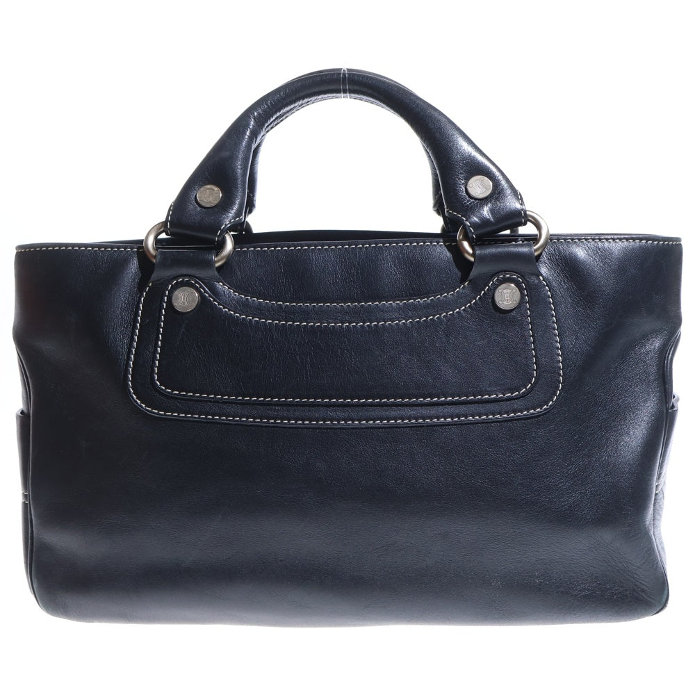 CELINE(セリーヌ) マカダム ブギーバッグ ブラック レザー ハンドバッグ レディース