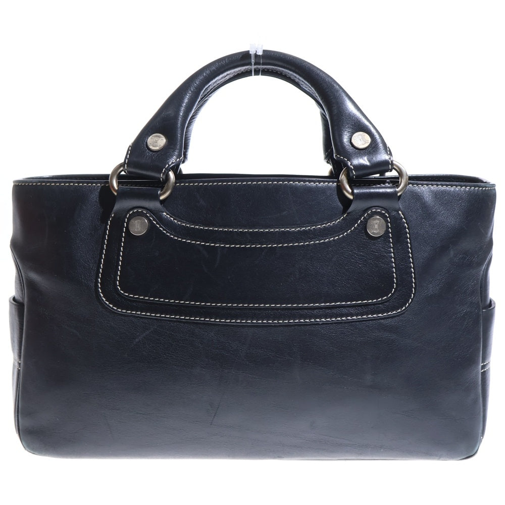 CELINE(セリーヌ) マカダム ブギーバッグ ブラック レザー ハンドバッグ レディース