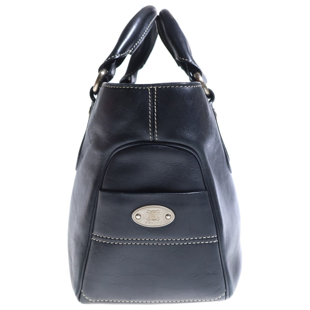 CELINE(セリーヌ) マカダム ブギーバッグ ブラック レザー ハンドバッグ レディース