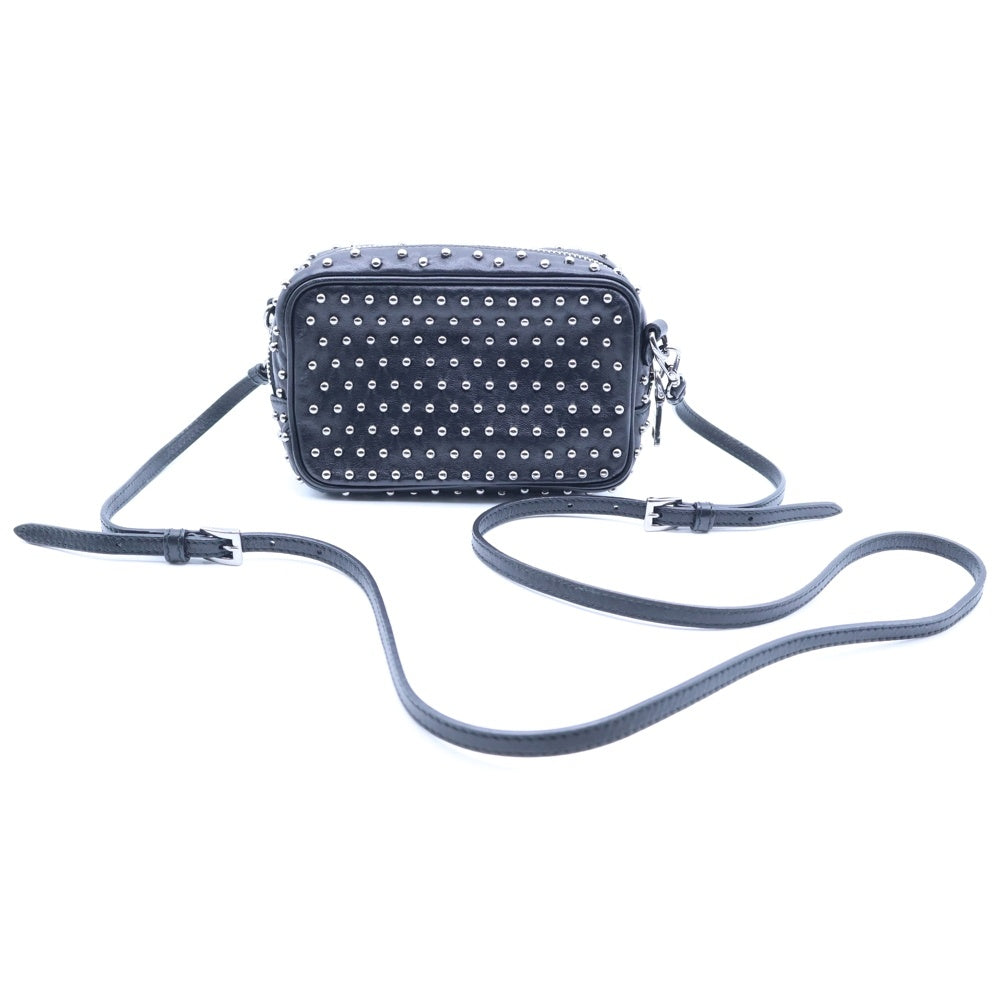 PRADA(プラダ) スタッズ ロゴ ショルダーバッグ ブラック レザー 1N1674 1N1674 レディース