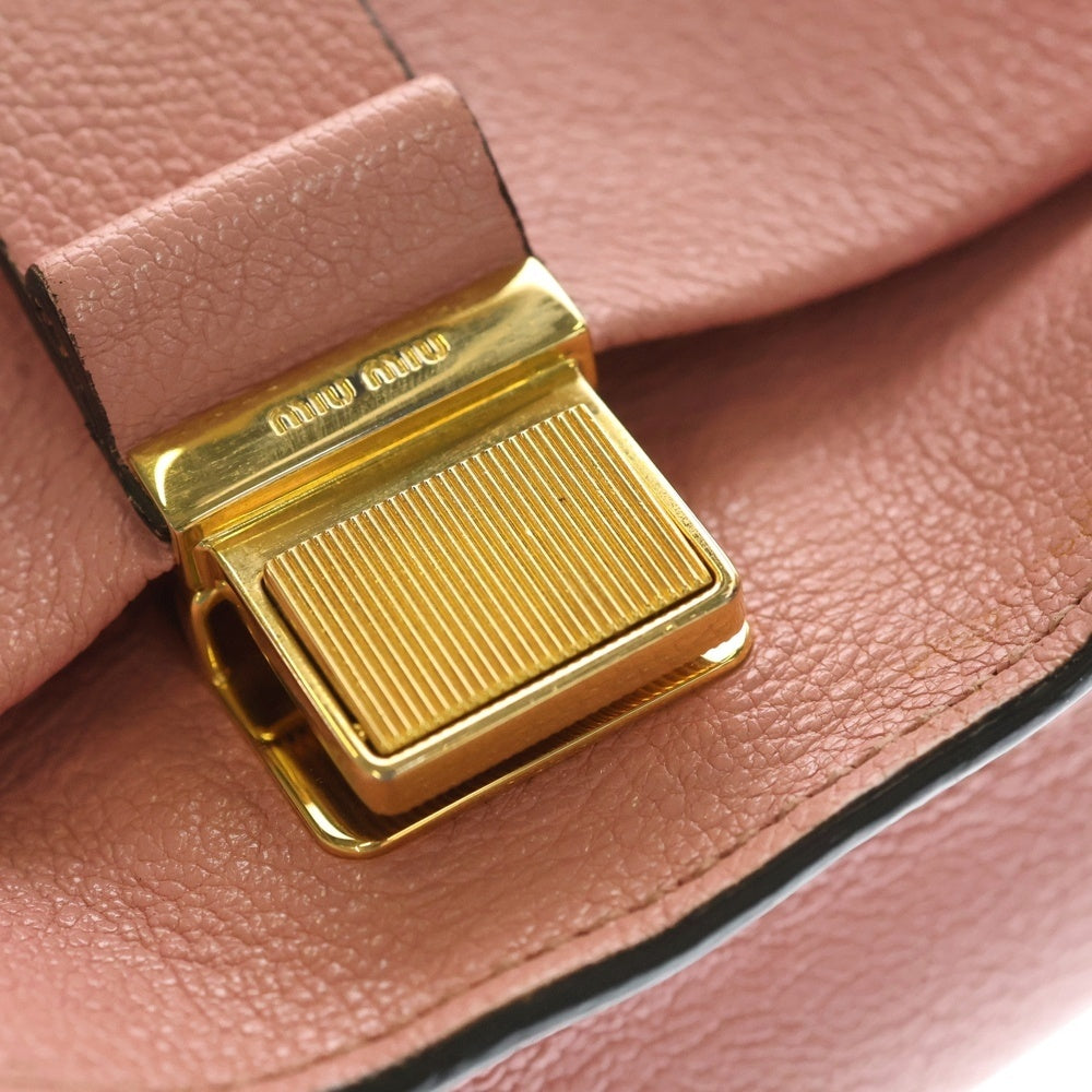 miumiu(ミュウミュウ) マドラス ショルダーバッグ ピンク レザー ゴールド金具 RT0609 レディース