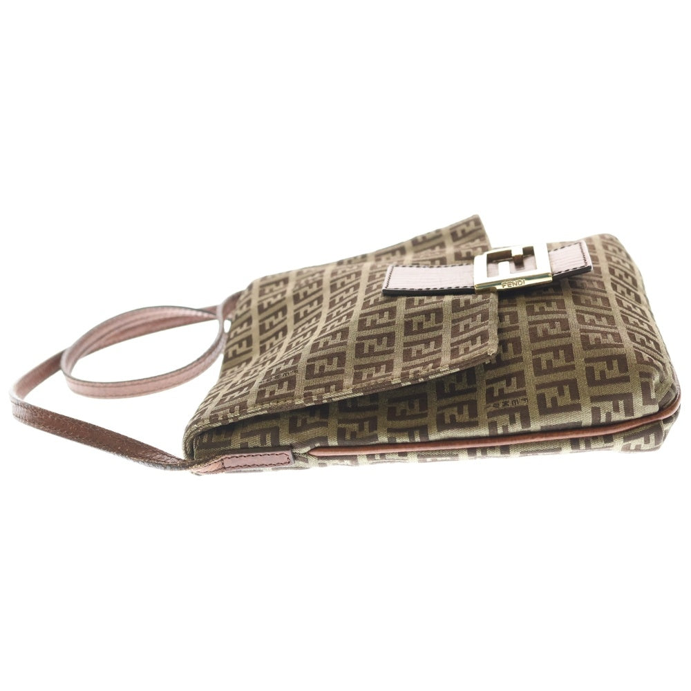 FENDI(フェンディ) ズッキーノ ショルダーバッグ ブラウン キャンバスレザー 8BT075 TN9-069 レディース