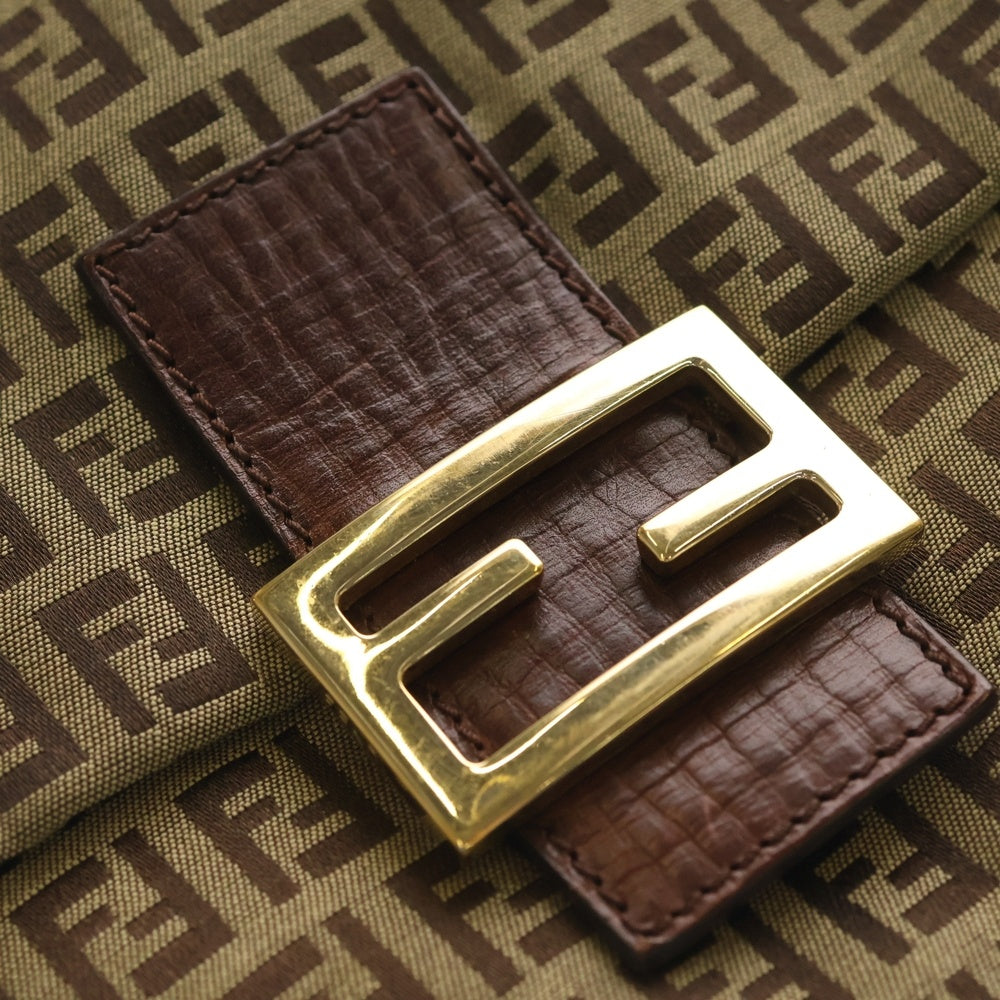 FENDI(フェンディ) ズッキーノ ショルダーバッグ ブラウン キャンバスレザー 8BT075 TN9-069 レディース