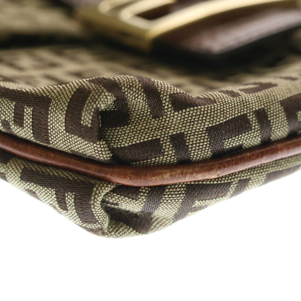 FENDI(フェンディ) ズッキーノ ショルダーバッグ ブラウン キャンバスレザー 8BT075 TN9-069 レディース