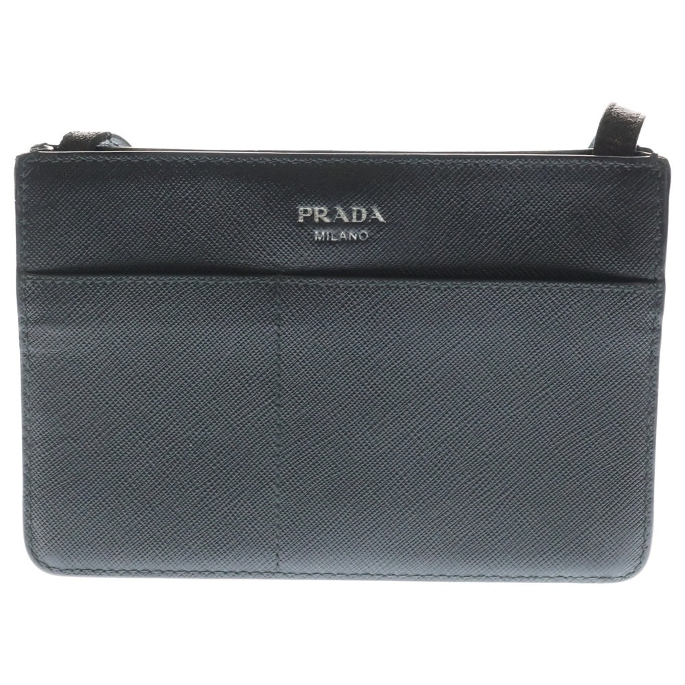 PRADA(プラダ) ミニ ショルダーバッグ ポシェット ブラック レザー レディース