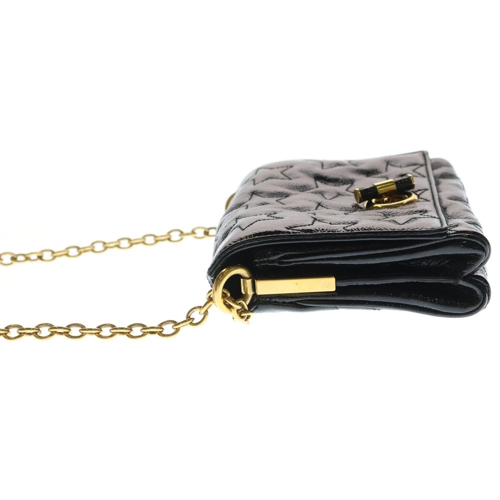YVES SAINT LAURENT(イヴサンローラン) スターモチーフ チェーン ショルダーバッグ ブラック レザー ゴールド金具 レディース