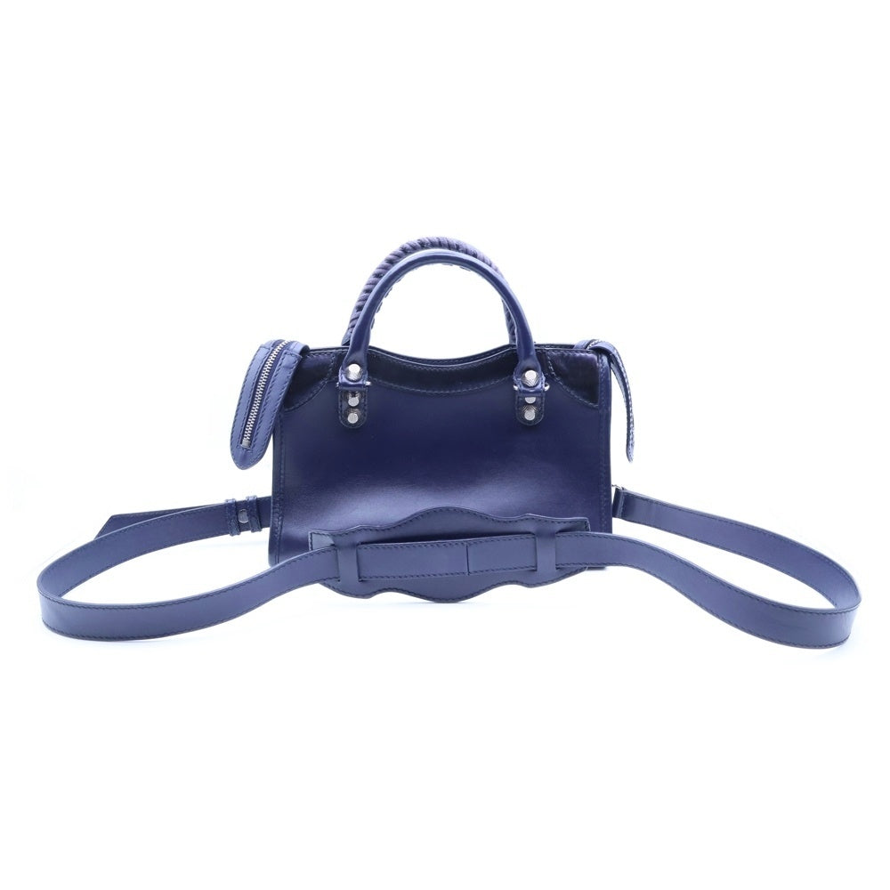 BALENCIAGA(バレンシアガ) ジャイアントミニシティ レザー×エナメル ネイビー 2WAY ハンドバッグ ショルダーバッグ 309544 ミラー・スト