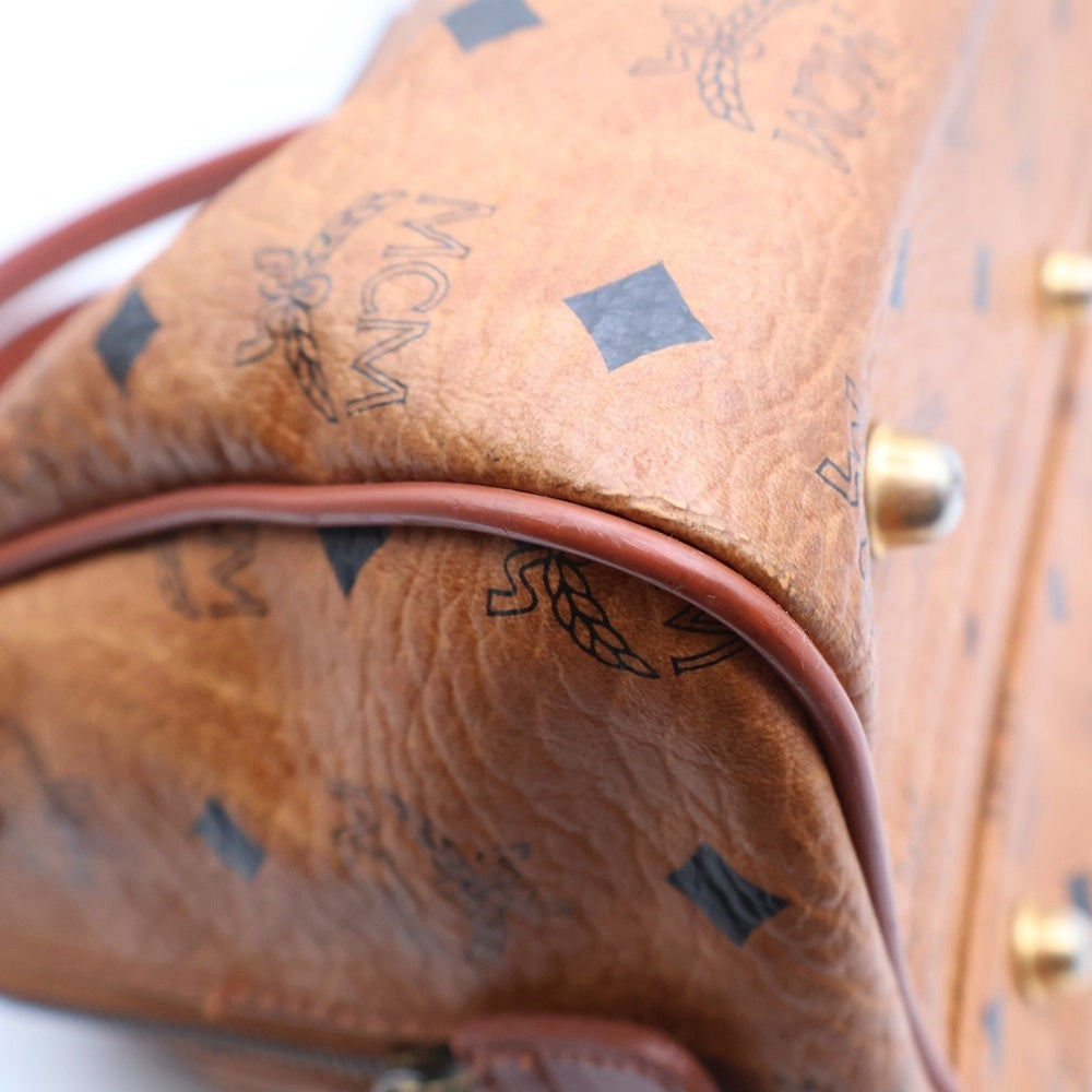 MCM(エム シー エム) ヴィセトス ボストンバッグ ブラウン レザー レディース