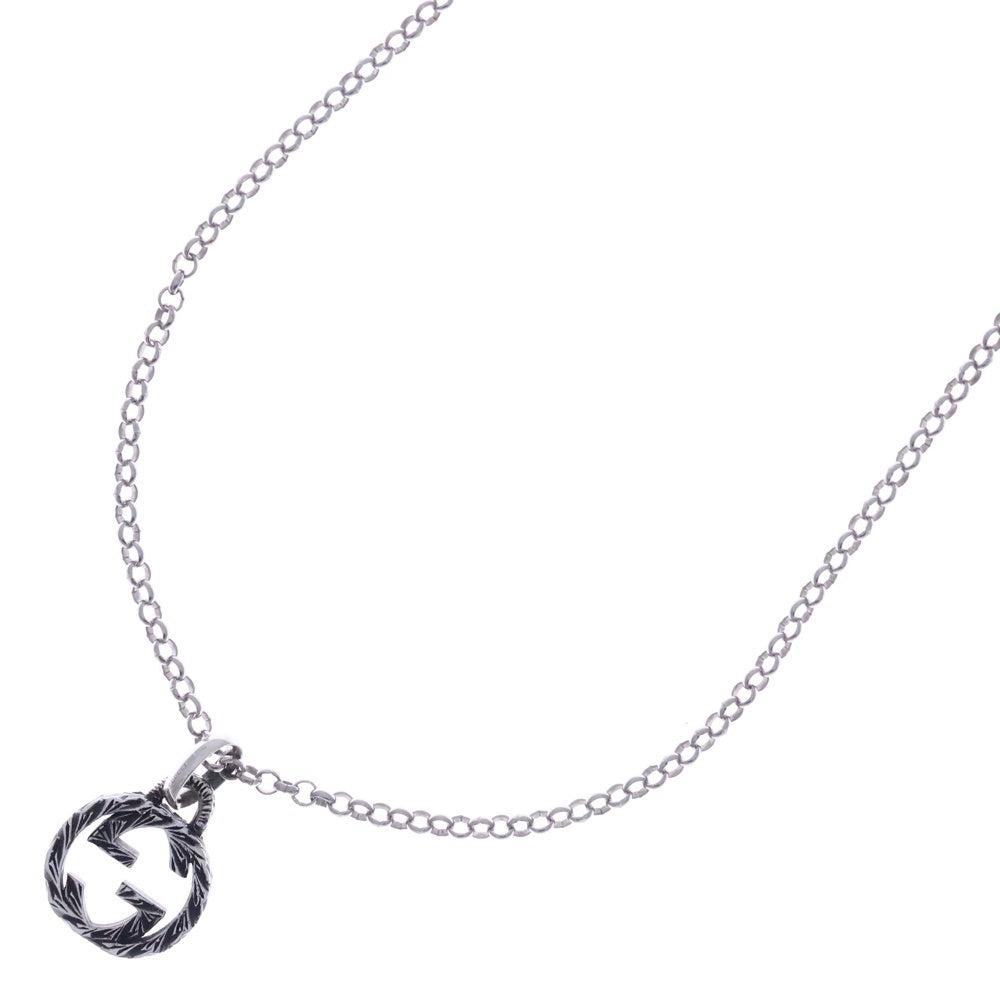GUCCI(グッチ) アラベスク インターロッキングG ネックレス ペンダント チェーン シルバー Ag925 7.2g レディース