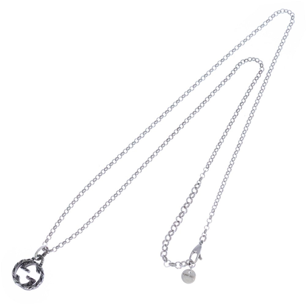 GUCCI(グッチ) アラベスク インターロッキングG ネックレス ペンダント チェーン シルバー Ag925 7.2g レディース