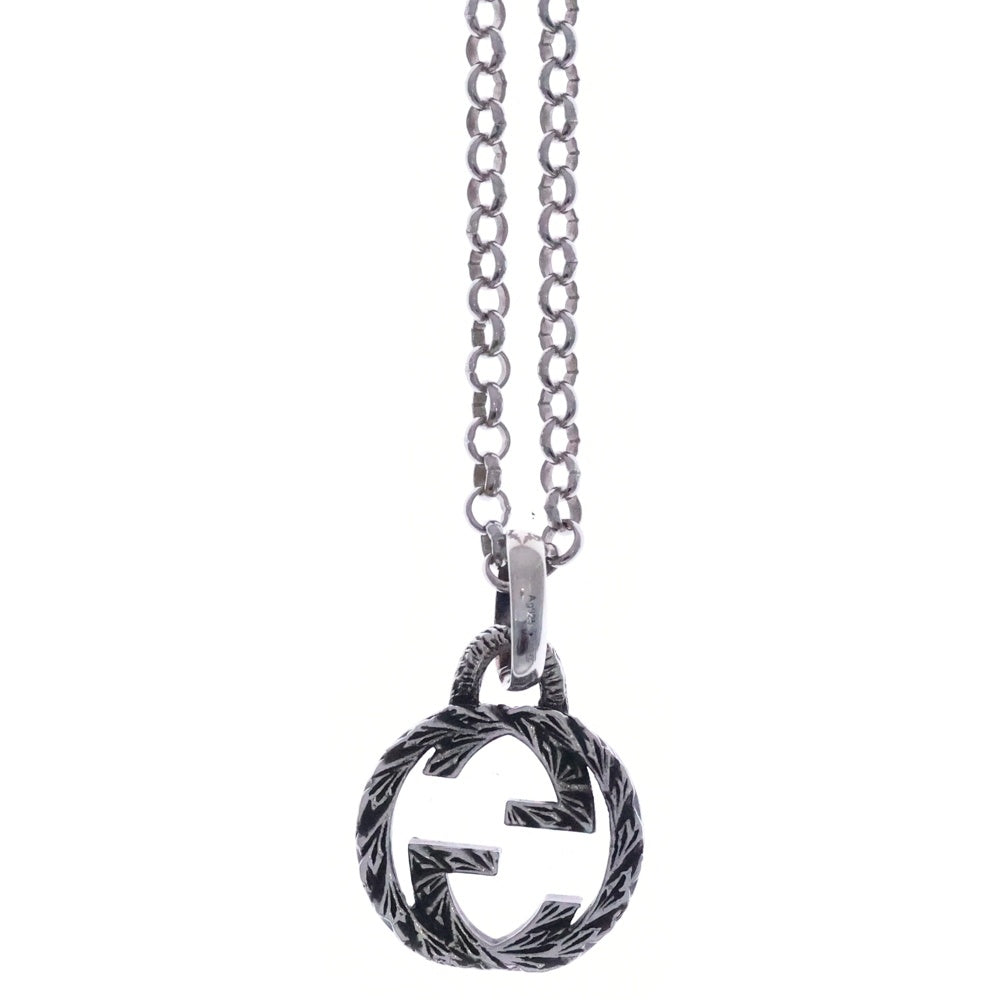 GUCCI(グッチ) アラベスク インターロッキングG ネックレス ペンダント チェーン シルバー Ag925 7.2g レディース