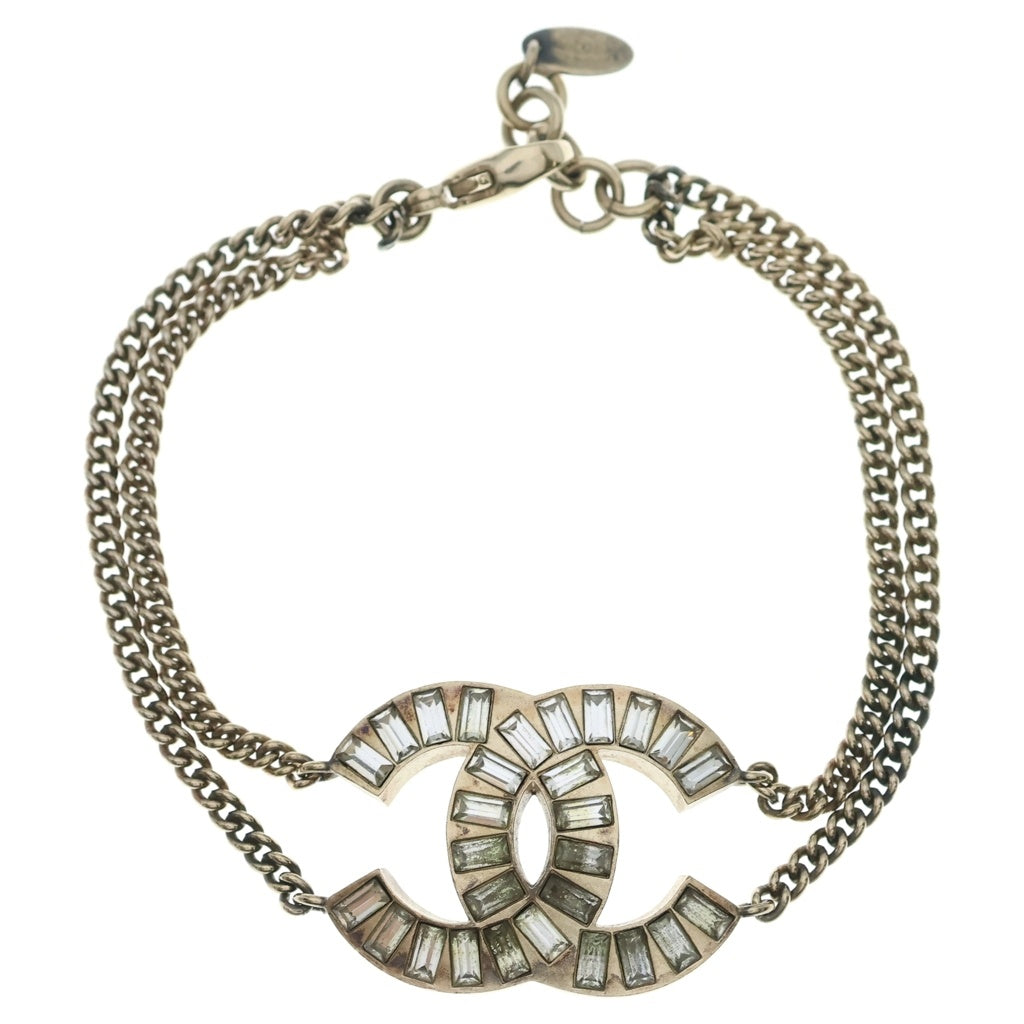 CHANEL(シャネル) ココマーク ラインストーン ブレスレット ゴールド レディース