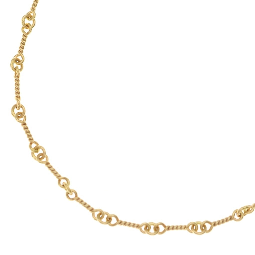 CHROME HEARTS(クロムハーツ) 22K NECKCHAIN T18 ツイストチェーンネックレス 18inch ゴールドBCA014
