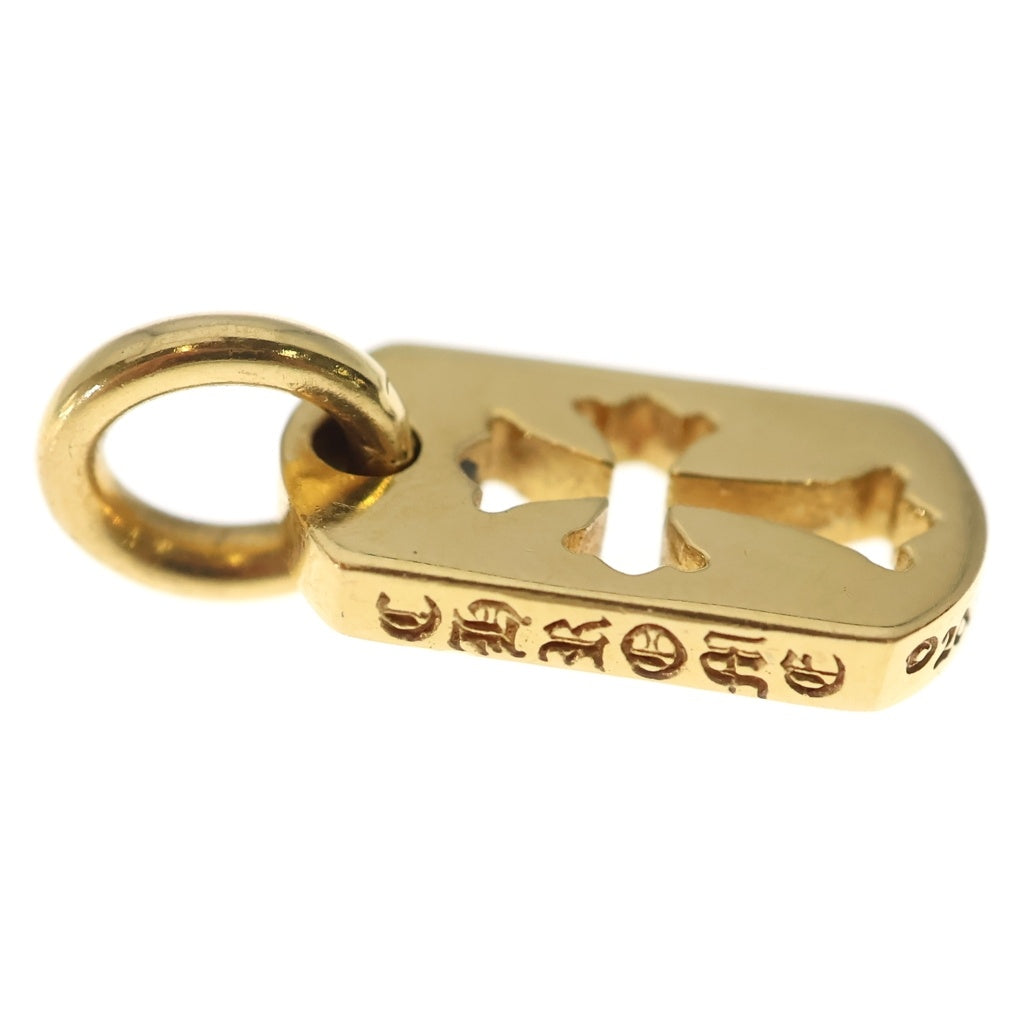 CHROME HEARTS(クロムハーツ) 22K DT TNY CO CRS タイニーカットアウトクロス ドッグタグ ペンダントトップ ゴールド BCA042