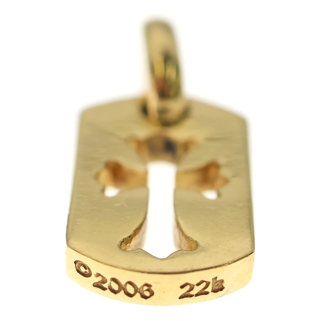 CHROME HEARTS(クロムハーツ) 22K DT TNY CO CRS タイニーカットアウトクロス ドッグタグ ペンダントトップ ゴールド BCA042