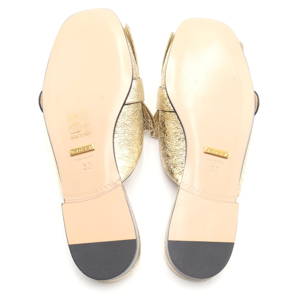 GUCCI(グッチ) GGマーモント サンダル ゴールド レザー レディース