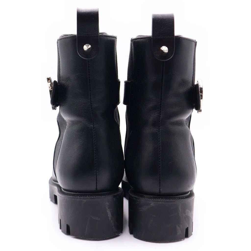 CHRISTIAN LOUBOUTIN(クリスチャンルブタン) CL CHBLSBA LUG PLAT プレートロゴベルト レザー ブーツ レディース ブラック