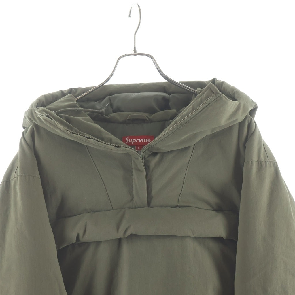 SUPREME(シュプリーム) 22SS Hooded Down Pullover プリントロゴ フーデッドダウンジャケット アノラック カーキ