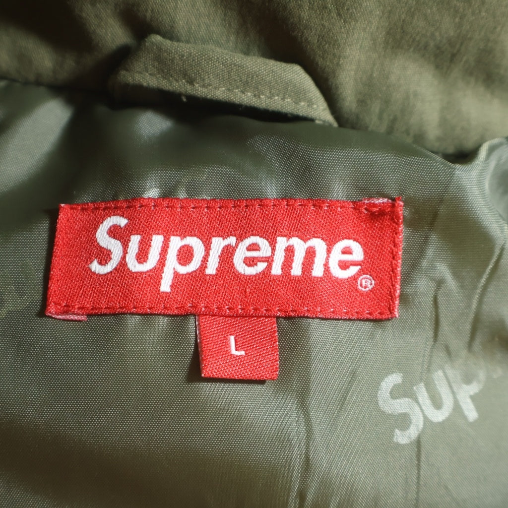 SUPREME(シュプリーム) 22SS Hooded Down Pullover プリントロゴ フーデッドダウンジャケット アノラック カーキ