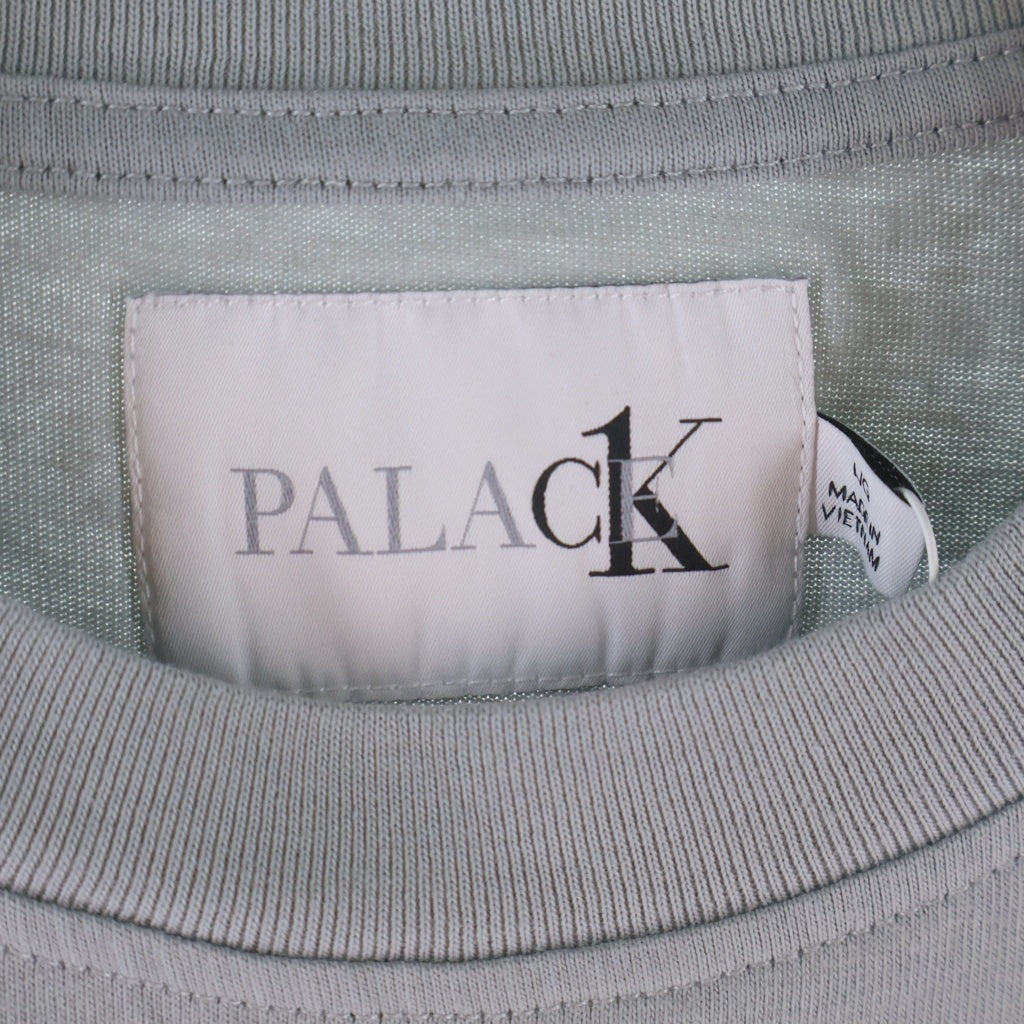 Palace Skateboards(パレススケートボーズ) 22SS ×CALVIN KLEIN SS LOGO TEE EMBROID パレス プリントロゴ 半袖Tシャツ カットソー グレー 40317UC