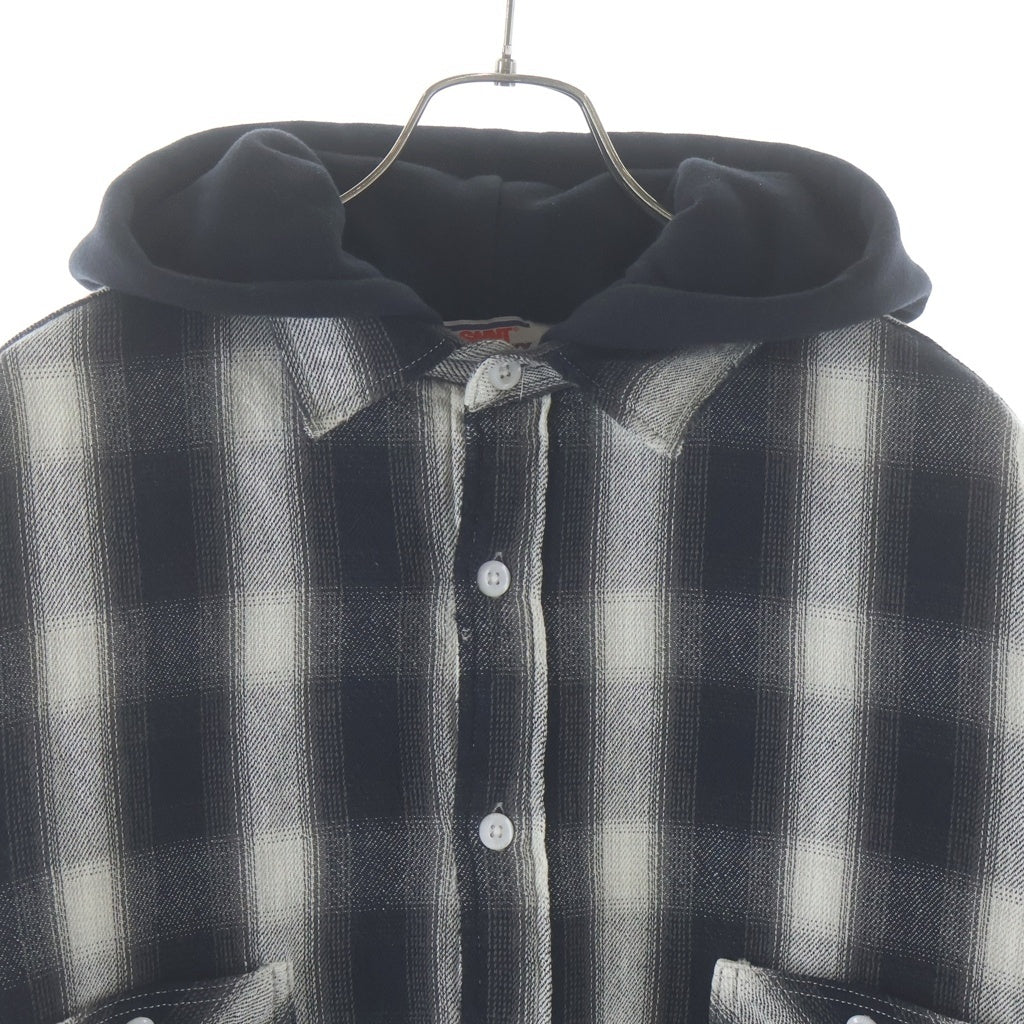 SAINT MICHAEL セントマイケル チェック シャツ パーカ M SAINT MICHAEL(セントマイケル) 23AW SHIRT PARKA CHECK シャツ
