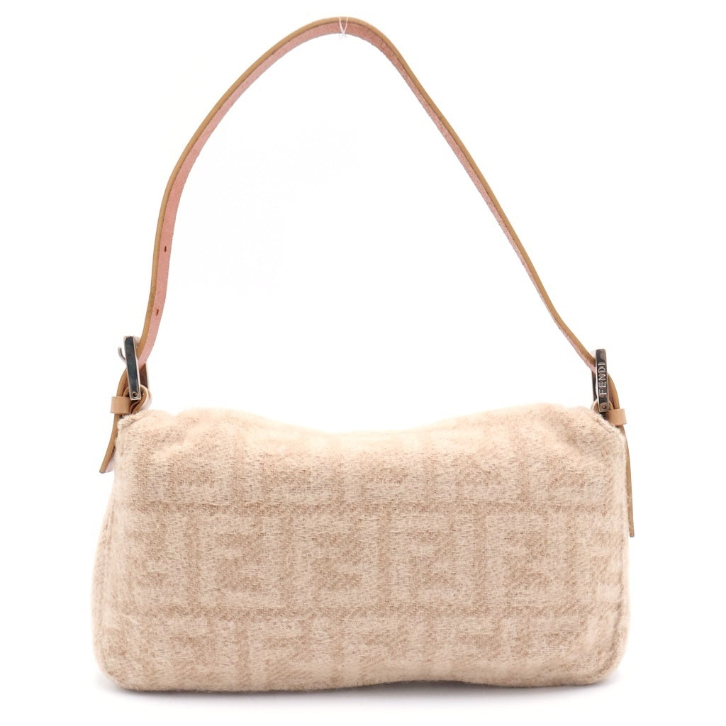 FENDI(フェンディ) ズッカ柄 マンマバケット フロントロゴ ウールハンドバッグ ベージュ 2321-26424-009 レディース