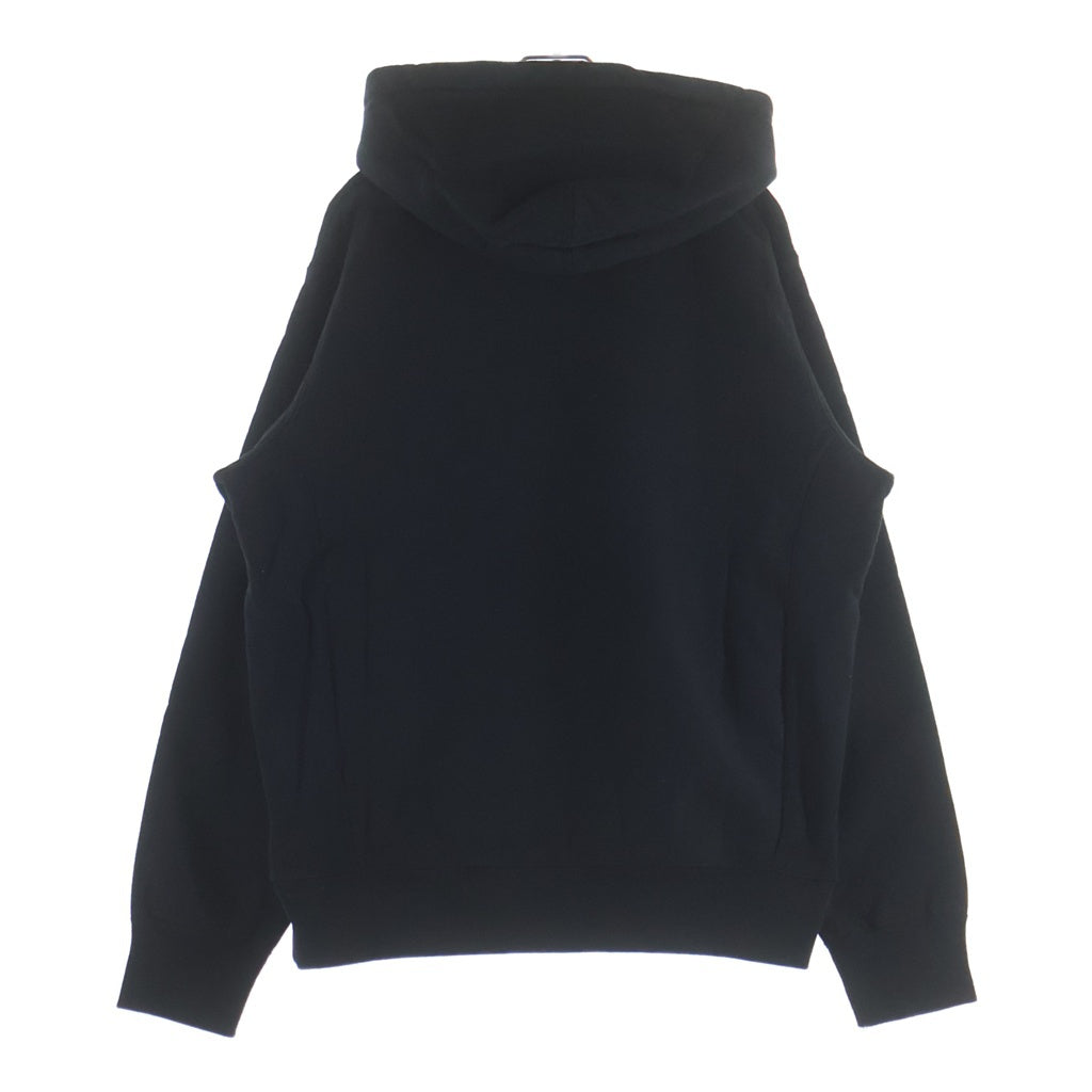 SUPREME(シュプリーム) 18AW Perforated Leather Hooded Sweatsshirt パーフォレーテッド レザーロゴ フーデッドスウェットシャツ パーカー ブラック