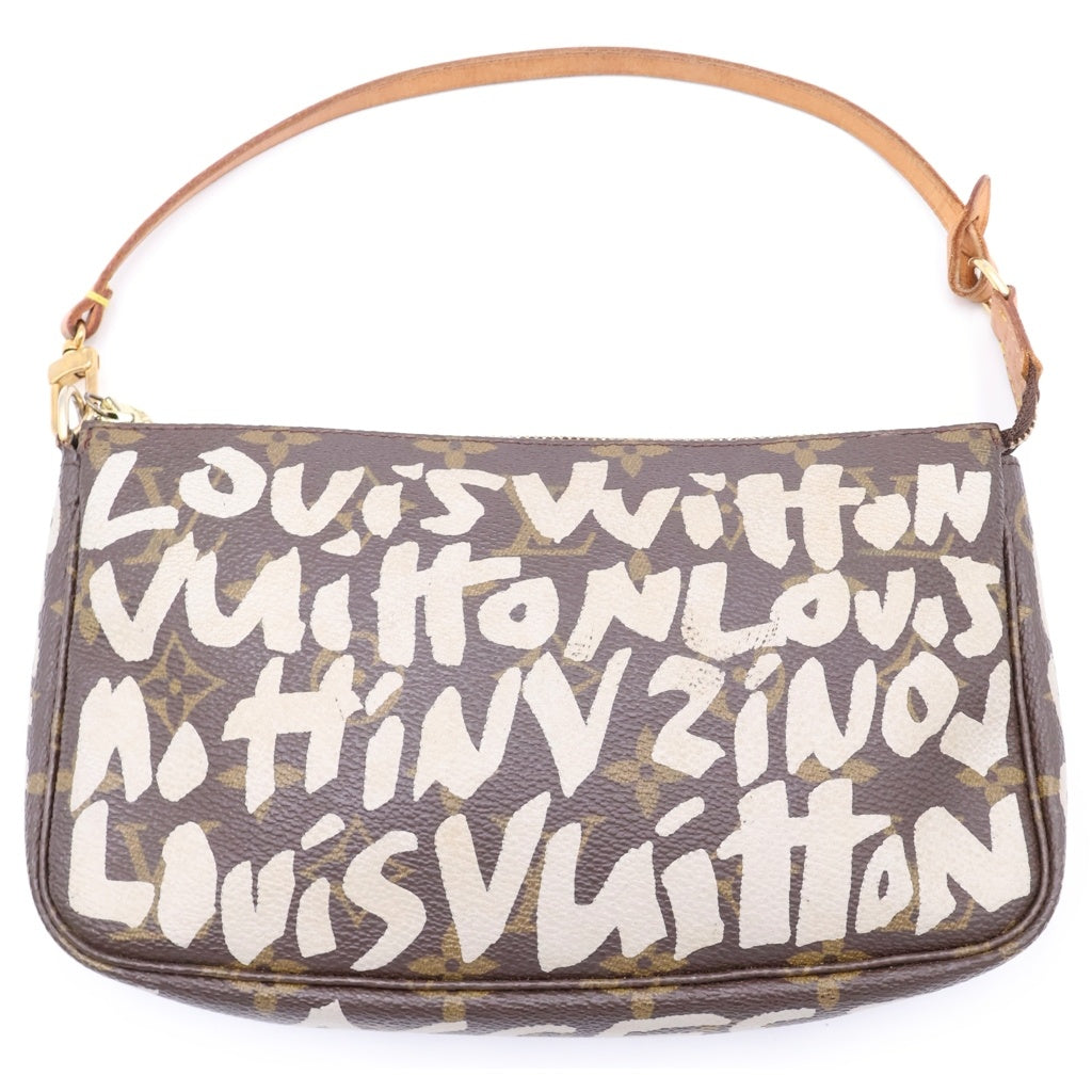 LOUIS VUITTON(ルイヴィトン) モノグラム グラフィティ ポシェット・アクセソワール ブラウン/ホワイト PVC ハンドバッグ レディース