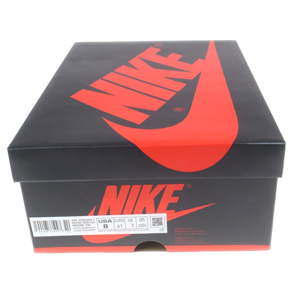 NIKE(ナイキ) AIR JORDAN 1 RETRO HIGH OG DARK MOCHA エアジョーダン1 レトロ ダークモカ ハイカットスニーカー ブラウン/ホワイト/ブラック US8/26cm 555088-105 箱