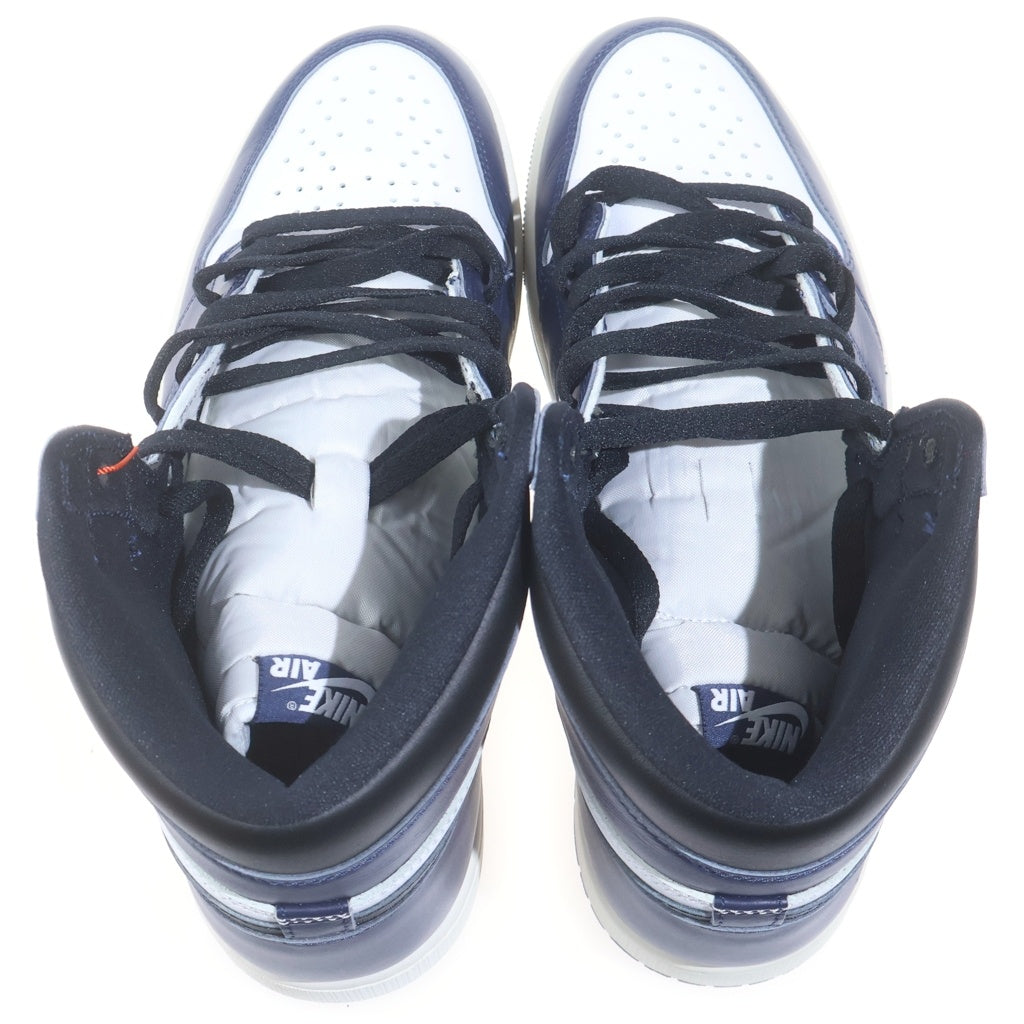NIKE(ナイキ) AIR JORDAN 1 RETRO HIGH OG MIDNIGHT エアジョーダン1 レザーハイカットスニーカー ホワイト/ネイビー US11.5/29.5cm DZ5485-401 箱